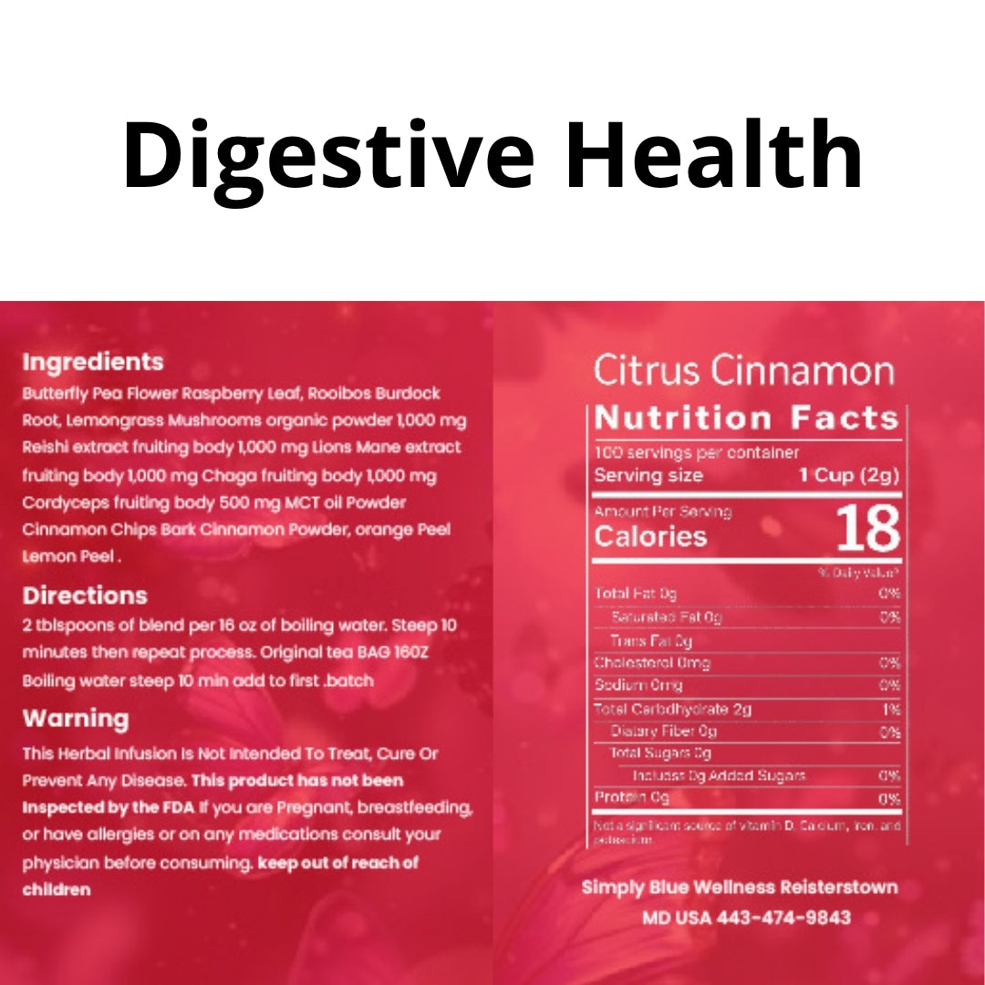 Digestive Health ingredients directions warning and nutrition facts panel