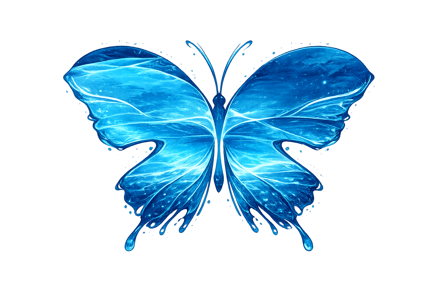 Simply Blue Wellness blue butterfly brandmark